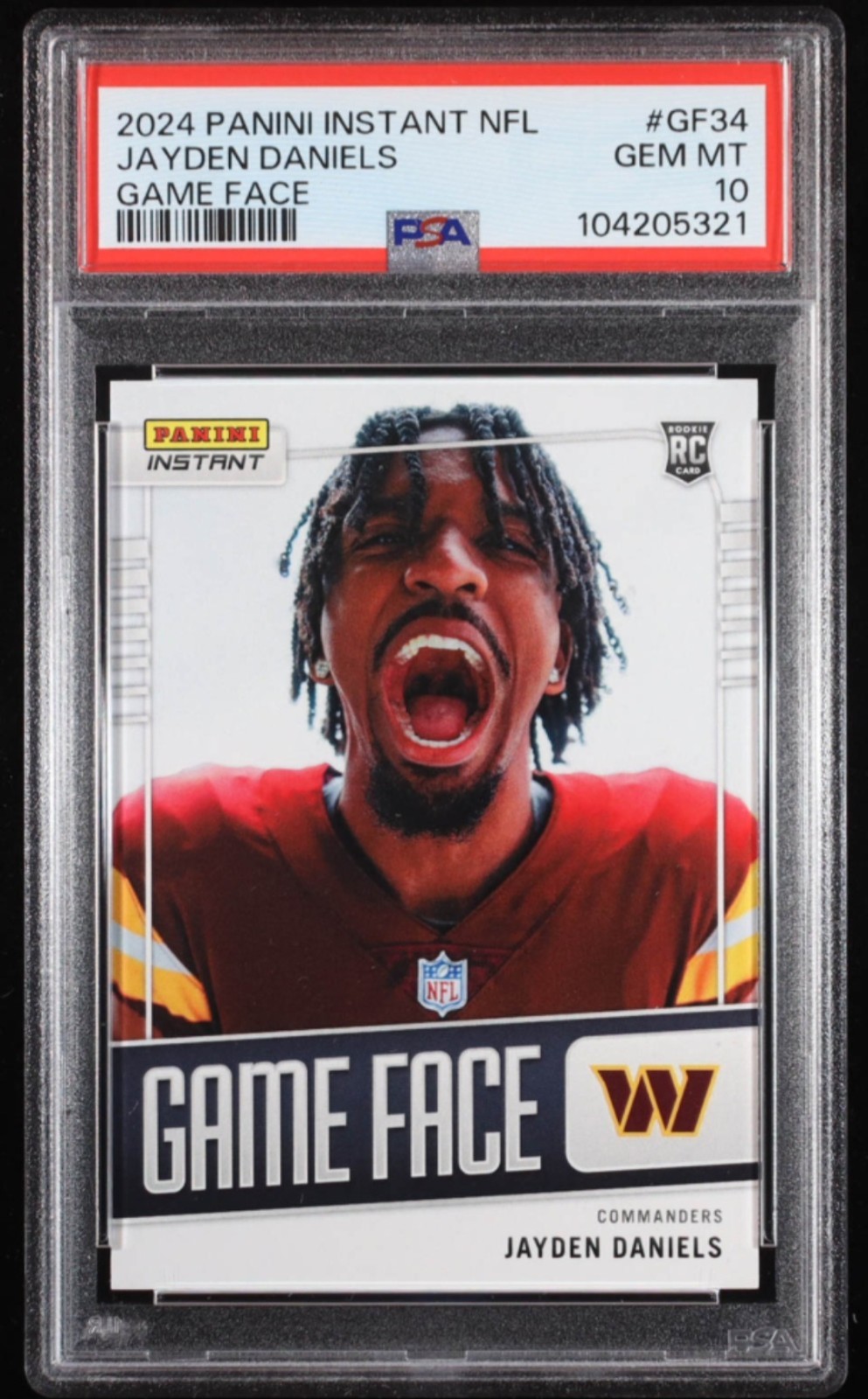 Jayden Daniels Panini Instant NFL Game Face #GF34 Base