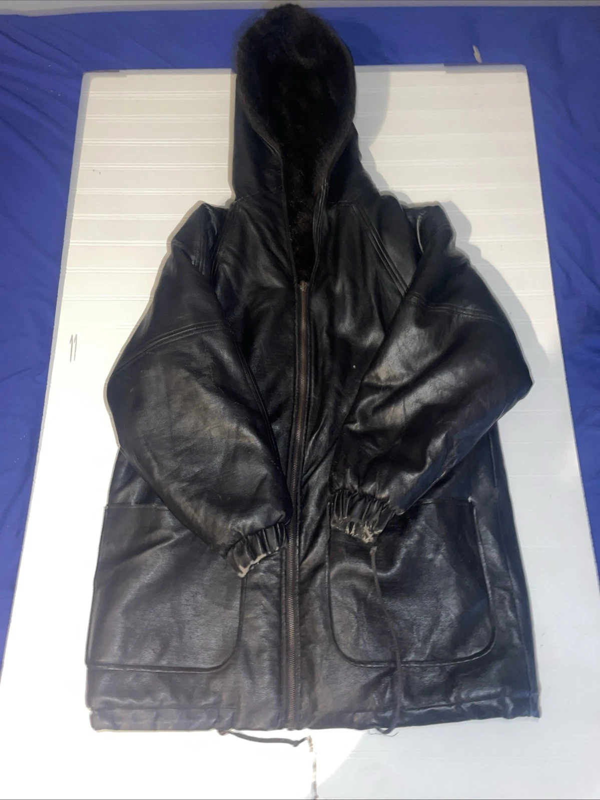 RZR Active Jacket Mens Small Black Lining Pockets Full Zip Distressed