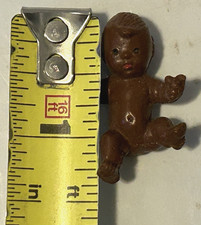 VTG 1.25" Dollhouse Miniature PVC African American Baby Doll Marked W Germany