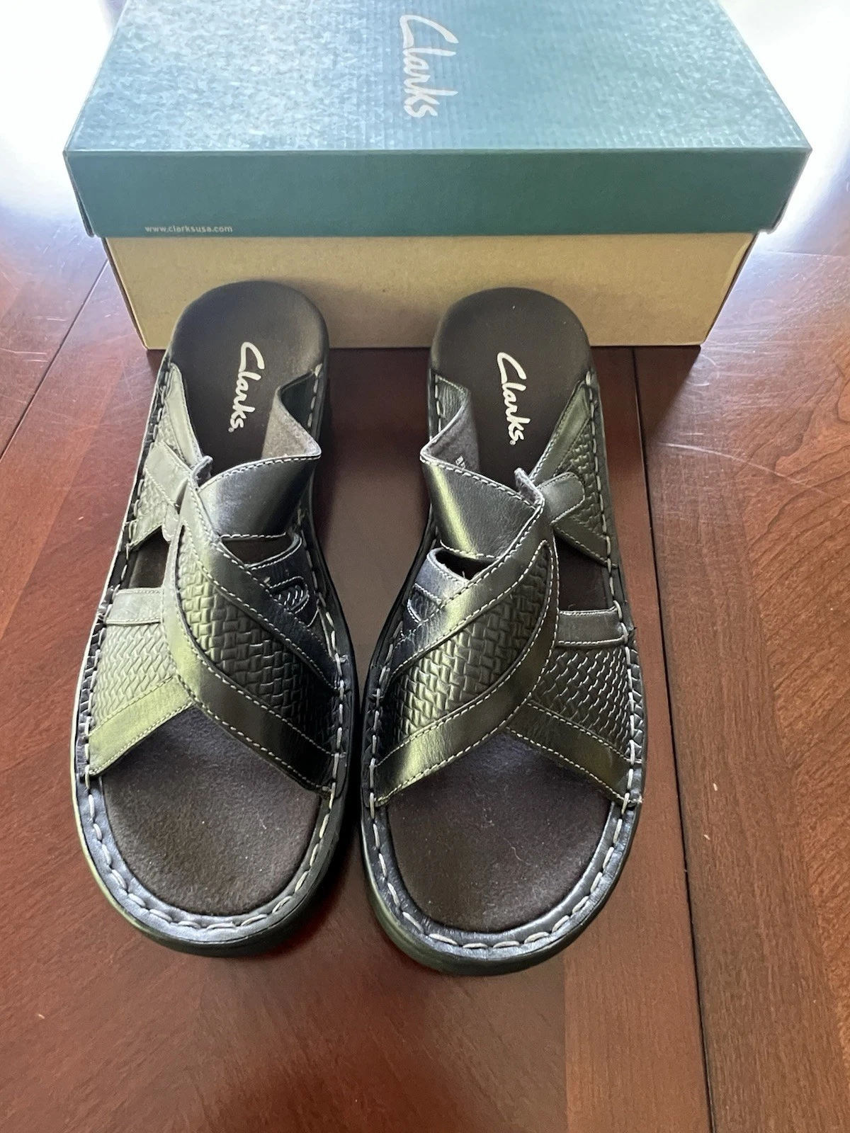 Clarks sandalo donna biondo nero 10M