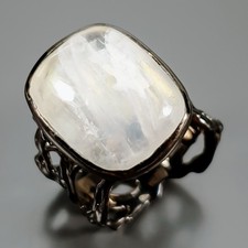 Jewellery 16 ct Natural Moonstone Ring 925 Sterling Silver Size 8 /R436814