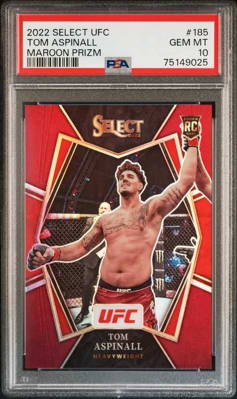 2022 Panini Select Ufc #185 Tom Aspinall Maroon Prizm PSA 10