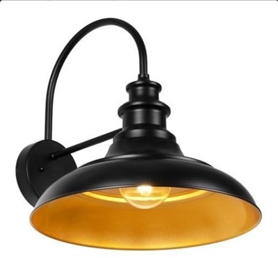 Diyel DUSK TO DAWN Gooseneck Barn Shed Porch Light Wall Sconce Farmhouse Rustic