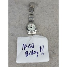 Swiss Army Watch Mens Silver Stainless Steel White Dial Date 330ft Water Resist