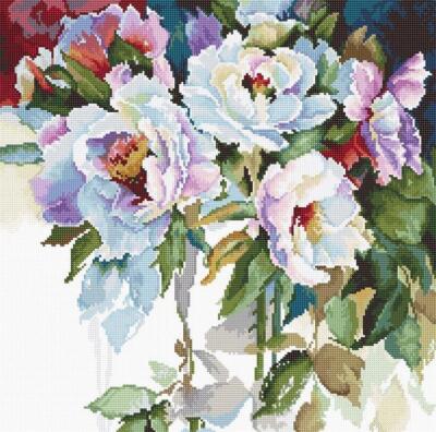 White roses B2400L Luca-S Counted Cross-Stitch Kit