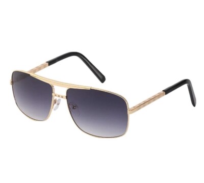 Brand New Gold Frame Men High Quality Gradient Dark Lens Sunglasses Andrew Tate