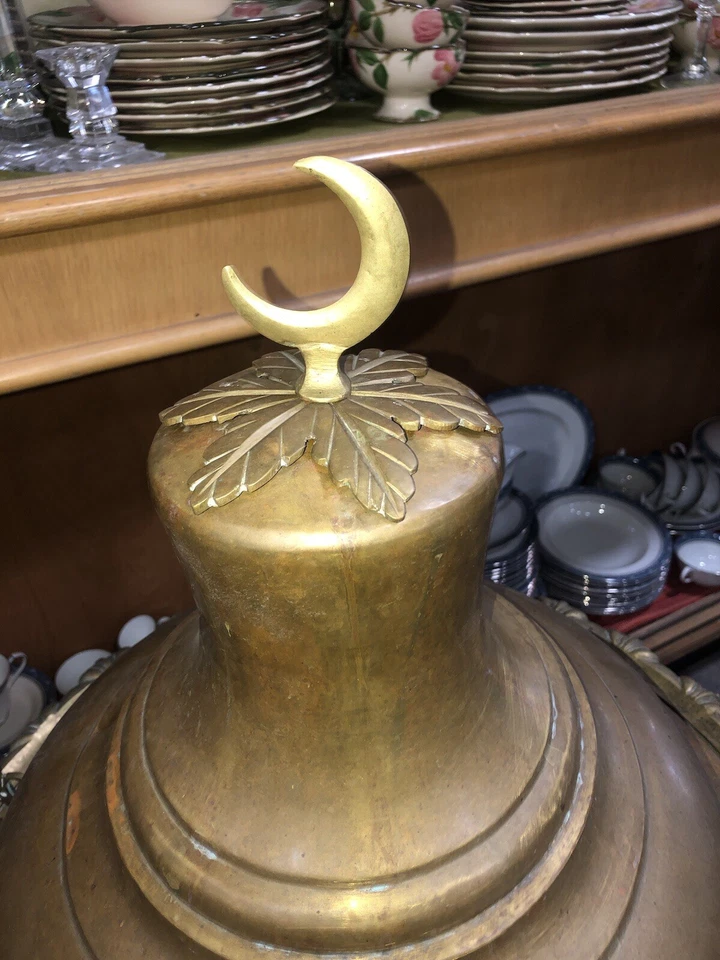 Antiguo calentador de latón turco original, olla caliente, brasero de mangal 40" x 23" pulgadas Foto 2 de 4