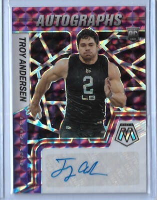Troy Andersen 2022 Mosaic Purple Auto RC 46/49 Montana State Atlanta Falcons