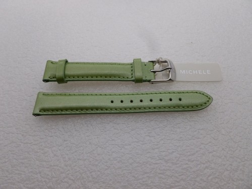 Genuine Michele 16 mm Glossy Green Patent Watch Band Strap New - 第 1/4 張圖片