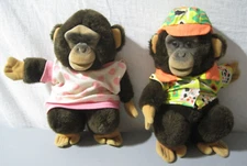 Lot of 2 Vintage 1984 Hosung Childs Playmate Monkey Puppets