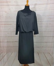 Anthropologie Knit Column Dress Large Stretchy Charcoal Gray Size Large NWT