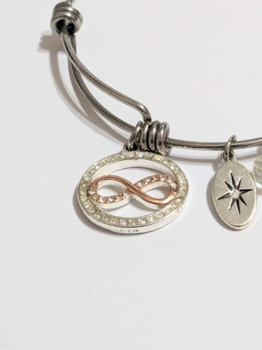 Believe By Brilliance Expandable Stainless Steel Infinity Crystal Charm Bracelet - Picture 8 of 14