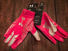  40 UNDER ARMOUR Gloves UA F8 Football Red Pair Men XL EXTRA LARGE Glue Grip NEW