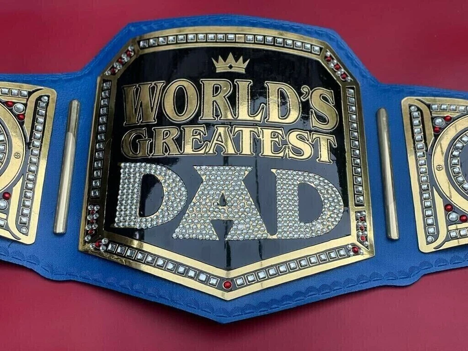 Nuevo cinturón de lucha de campeonato de peso pesado Greatest Dad personalizado de 2 mm de latón Foto 2 de 4