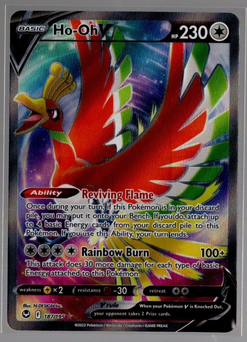 Ho-Oh V - 140/195 Ultra Rare Silver Tempest NM Pokemon TCG