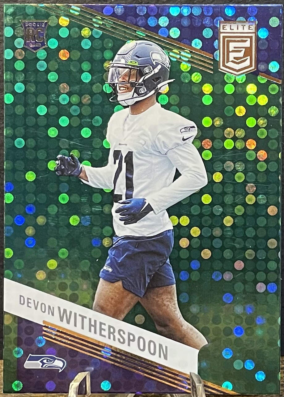 2023 Donruss Elite #133 Devon Witherspoon Green Disco RC