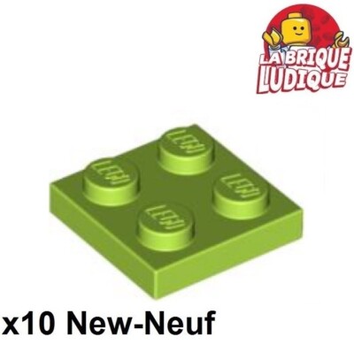 Lego 10x Platte Platte 2x2 Zitronengrün/Feile 3022 NEU