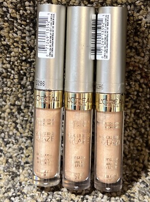 x3 L'Oreal Colour Riche Glaze Lip Gloss 801 A-LIST PEACH~ Limited Edition