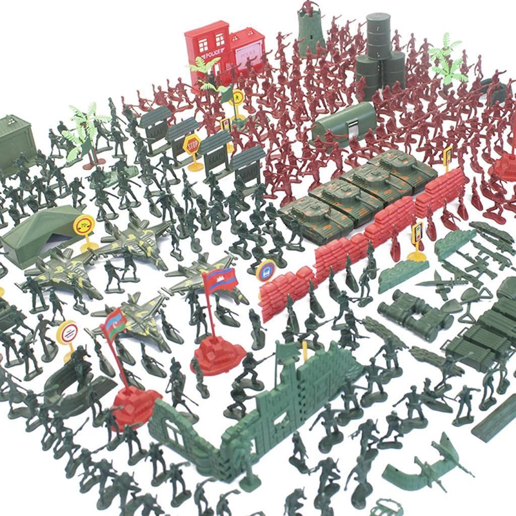 330pcs Army Base Set 4cm Soldiers Assorted Accessories Toy