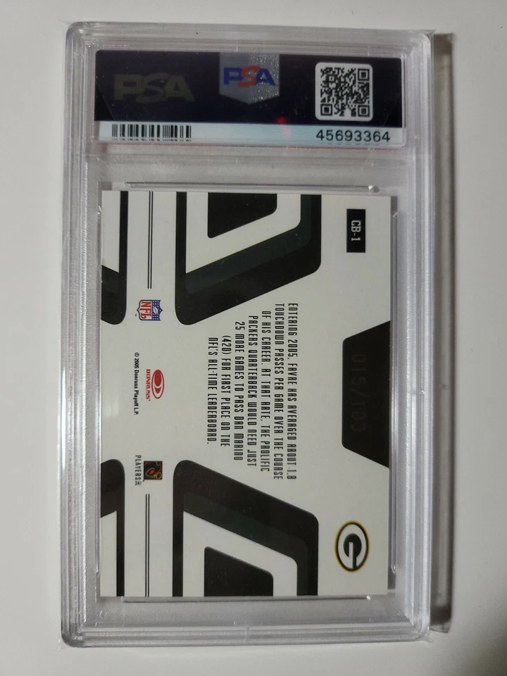 Zenith Brett Favre 2005 canton encuadernado dorado/100 tarjetas #CB-1 clasificación PSA 8 POP 2 Foto 2 de 2
