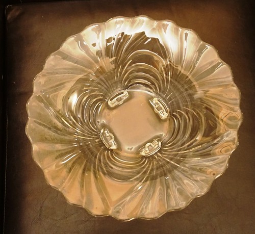 Vintage Elegant Cambridge Clear Caprice Glass 13" Four Footed Salad Console Bowl - Picture 4 of 9