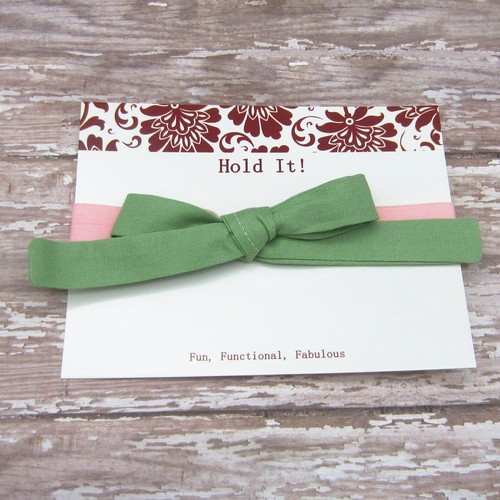 Set of 4 Fabric Bow Headbands in Pink, Green, Yellow and Blue - Picture 8 of 9