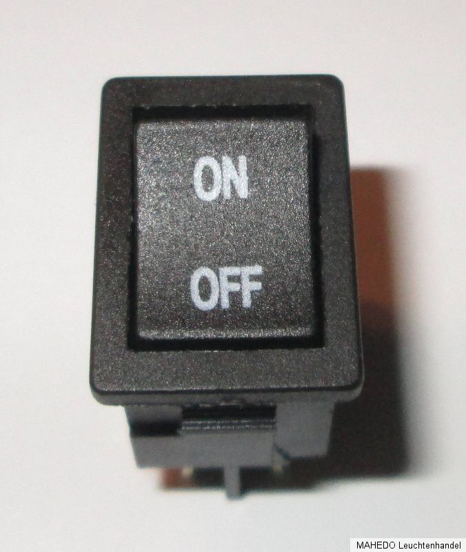 Mini Einbauschalter Schalter Wippenschalter Netzschalter 2 Polig 230V schwarz