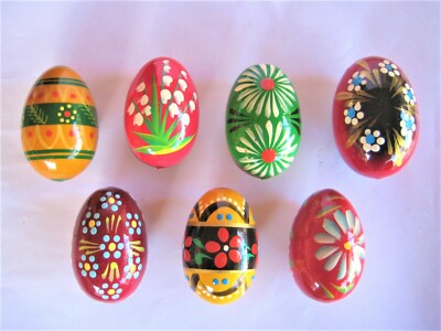 hand painted eggs Easter set of 7