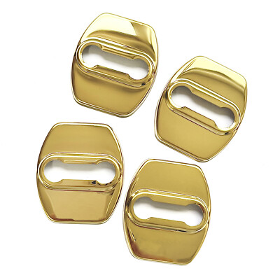 4pcs Polished Gold Stainless Door Latch Striker Cover Fits 16-22 Optima K5