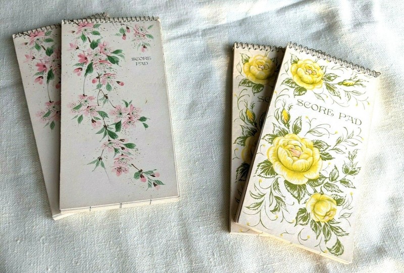 Vintage Hallmark Bridge Score Pads Spiral Bound--TWO sets of TWO 30-page pads
