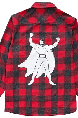 RARE!! Space Ghost Coast 2 Cost RED FLANNEL SHIRT - Size Large - NEW SEALED MINT