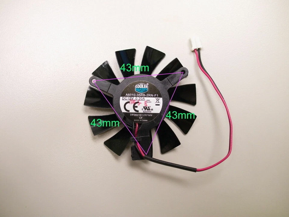 Cooler Fan For XFX HD5570 5670 6570 6670 GT240 DF0601012RFMN 55mm Graphics Card - Image 3 of 3