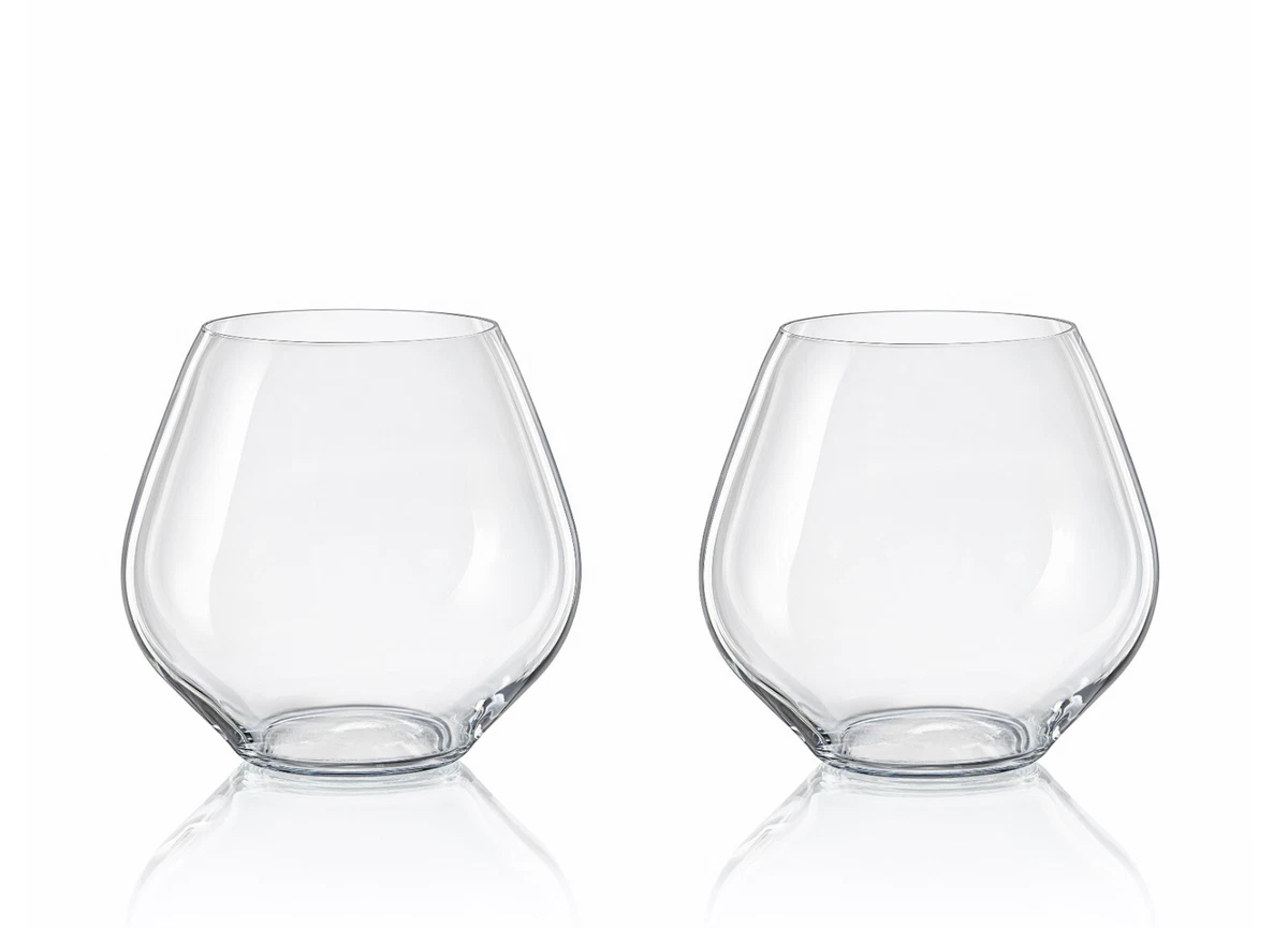 Bohemia Crystal Tumbler Stemless Wine Glass 580ml 2pc