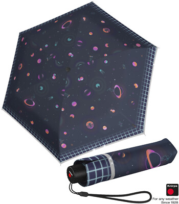 Knirps Regenschirm Kinder Taschenschirm reflektierend Rookie Weltall moonmen
