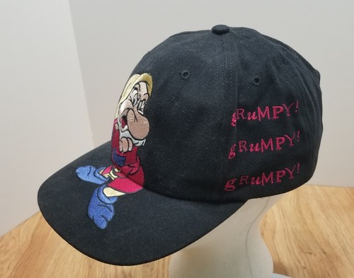 The Walt Disney Company Grumpy Snapback Cap Hat Goofys Hat Co. Embroidered Black - Picture 15 of 24