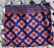 Vineyard Vines Women's Printed Mini Skirt Size 8 Lined Blue Coral White Cotton