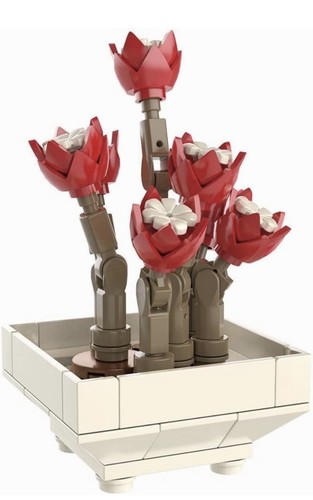 Menge 12 Sukkulente Blume Baustein Ziegel Kit künstlicher Strauß Kinder Spielzeug - Bild 14 von 15