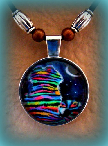 COLLAR COLGANTE DE JOYERÍA GATITO GATO arco iris - Cuentas - Imagen 3 de 5