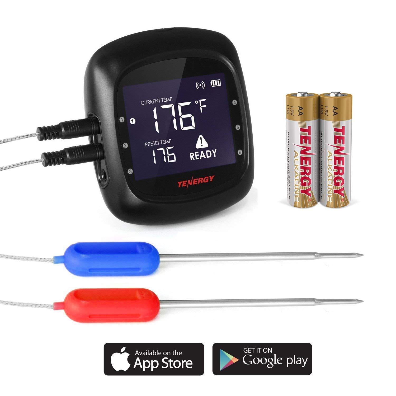 Tenergy Solis App Controlled Wireless Bluetooth LCD BBQ Thermometer w 2 Probes eBay