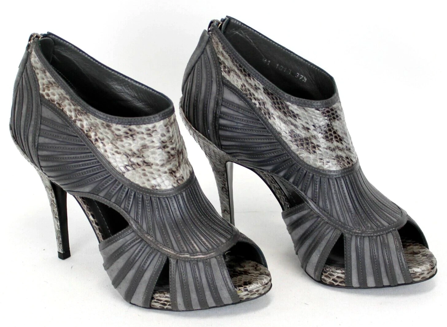 Bottines à lanières CHRISTIAN DIOR gris python 