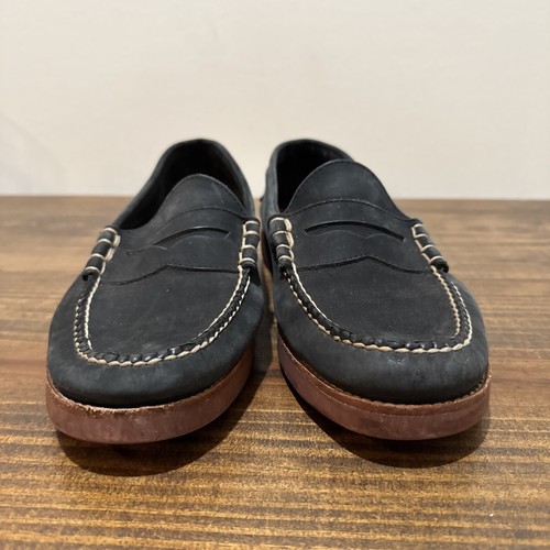 G.H. Bass Weejuns Waldo Penny Loafers  Black Suede Leather Men's Shoes Size 8.5D - Picture 4 of 11