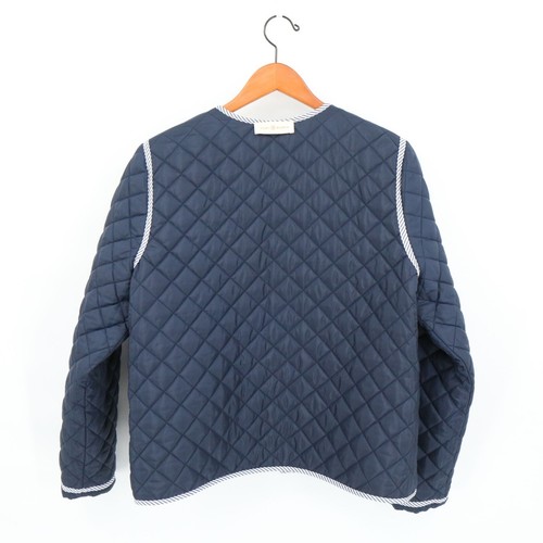 NWT Tory Burch Petra Reversible Skinny Candy Stripe Blue Quilted Jacket XL - Picture 12 of 13