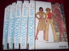 UNCIRCULATED 1978 McCALL'S 6171-LADIES RETRO VEST-SKIRT  SHIRT PATTERN 8-16 FF