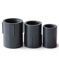 1/2"  2"PVC Double Internal Threaded Joint Bsp Female Thread Fitting Dark Gray