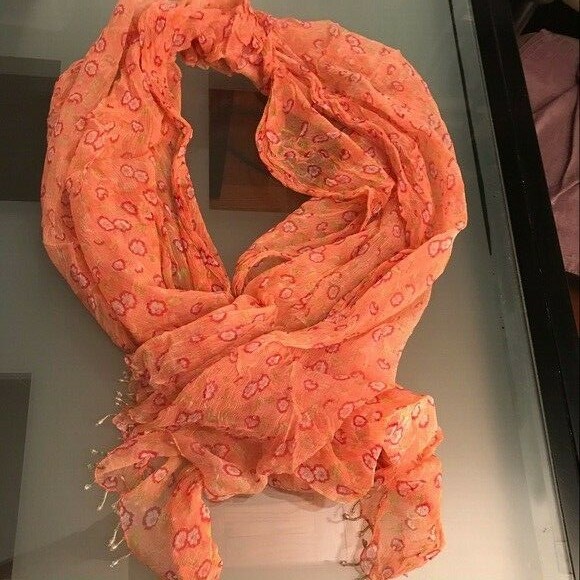 Scarf - long translucent beaded design - image 1