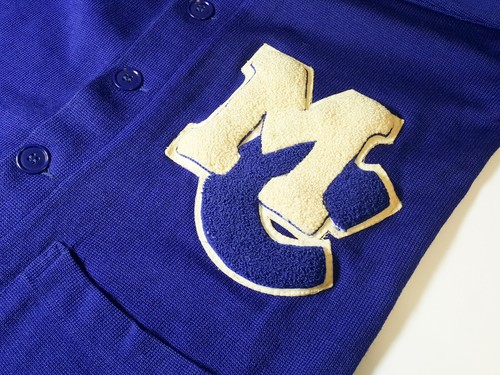 Vintage blau Wolle Letterman Varsity Pullover Strick Streifen Junior hoch klassisch Strickjacke - Bild 4 von 8