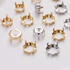 5pcs Jewels Low Seat Claw Settings,Pendant Setting Bases Bezel Blank Square Tray