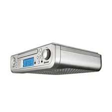 SYLVANIA SKCR2713 Under Counter CD Player with Clock Radio and Bluetooth, Silver