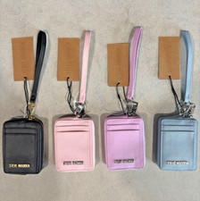 New Steve Madden BPipper Small Zip Wallet Card Case Wristlet Pebble Texture NWT