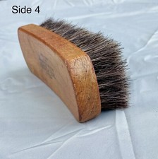 100 Horse Hair SHOE BRUSH curved wooden handle 0811 National Polisher VINTAGE